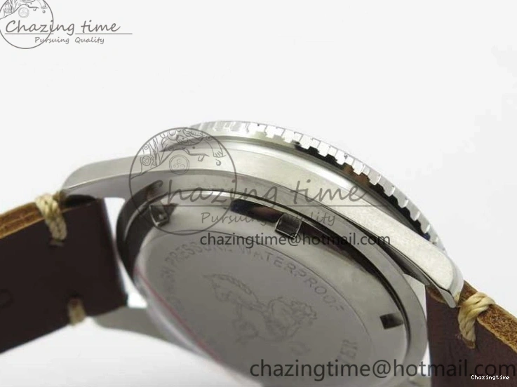 0408 Vintage Seamaster 300 Date T SS B12 Black Dial On Brown Leather Strap A2836 (Free Nylon Strap) WeatherProof 7911